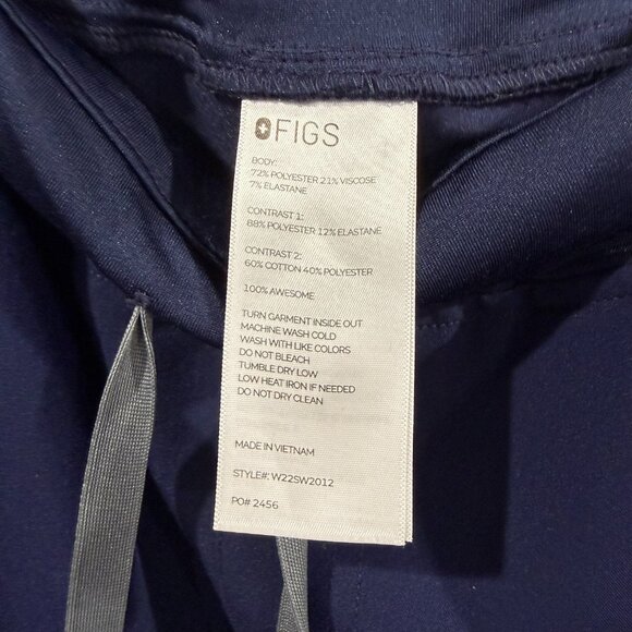 Figs Technical Collection Zamora High Waisted Jogger Scrub Pants Navy Medium - Picture 13 of 15